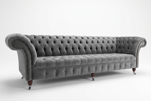 Chesterfield Big Sofa Couch Textil Samt Polster Sofas 4 Sitzer xxl Couchen Neu