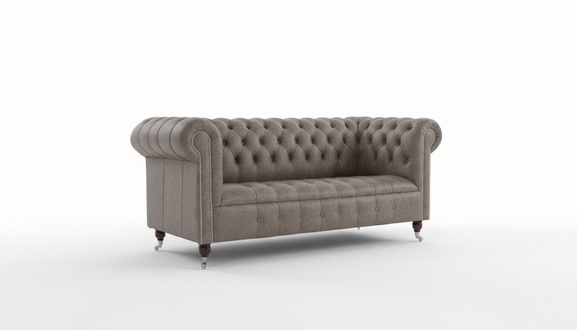 Chesterfield Big Textil Design Wohnzimmer Couch Sofa Polster 3 Sitz Leder #144