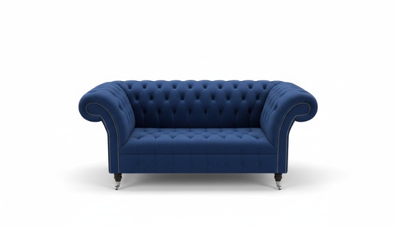 Chesterfield Big Textil Design Wohnzimmer Couch Sofa Polster 2 Sitz Leder #140