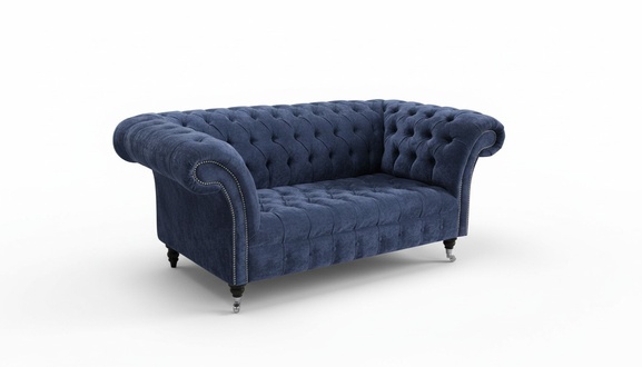 Chesterfield Big Textil Design Wohnzimmer Couch Sofa Polster 2 Sitz Leder #141