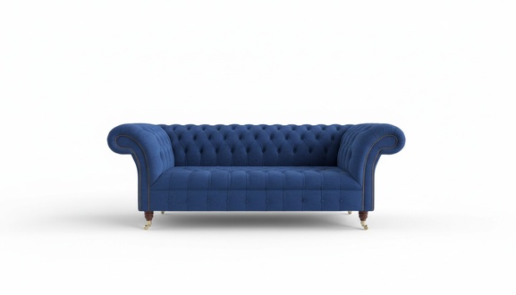 Chesterfield Big Textil Design Wohnzimmer Couch Sofa Polster 3 Sitz Leder #146