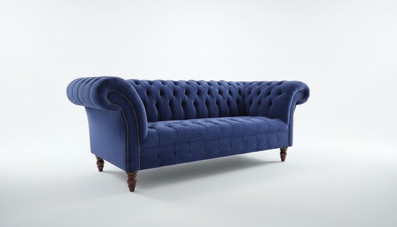 Chesterfield Big Textil Design Wohnzimmer Couch Sofa Polster 3 Sitz Leder #144