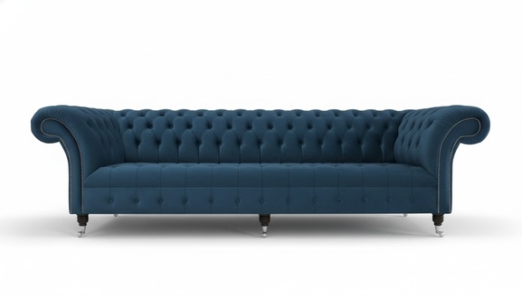 Chesterfield Big Textil Design Wohnzimmer Couch Sofa Polster 4 Sitz Leder