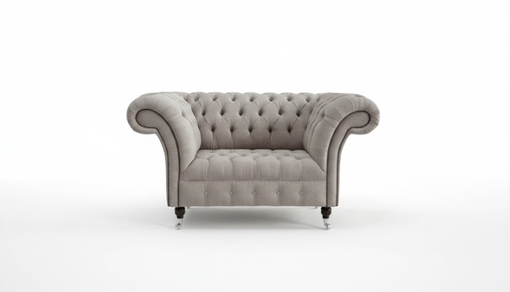 Chesterfield Big Textil Design Wohnzimmer Couch Sofa Polster 1 Sitz Leder #146