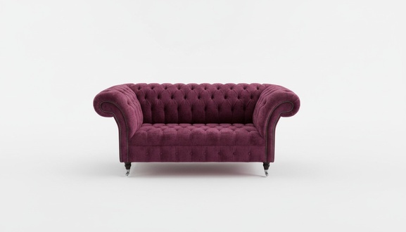 Chesterfield Big Textil Design Wohnzimmer Couch Sofa Polster 2 Sitz Leder #143