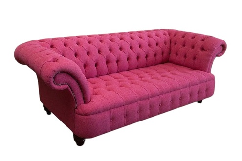 Chesterfield Big Textil Design Wohnzimmer Couch Sofa Polster 3 Sitz Leder #147