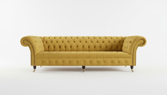 Chesterfield Big Textil Design Wohnzimmer Couch Sofa Polster 4 Sitz Leder