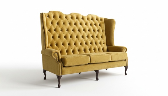 Chesterfield Big Textil Design Wohnzimmer Couch Sofa Polster 3 Sitz Leder #145