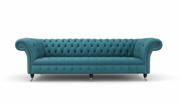 Chesterfield Big Textil Design Wohnzimmer Couch Sofa Polster 4 Sitz Leder