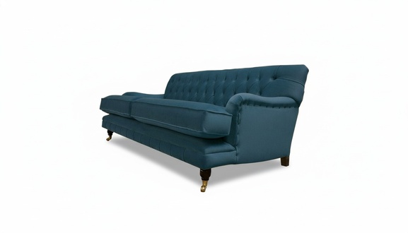Chesterfield Blau Stoff Wohnzimmer Design Couchen Polster Sofa Sofas Neu