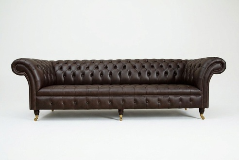 Chesterfield Braun Couch Sofa Polster 4 Sitzer Couchen Sitz Garnitur Sofas