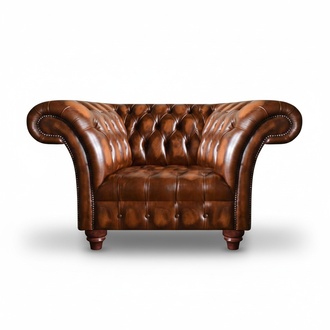 Chesterfield Brauner Ledersessel Polstersessel Wohnzimmer Einrichtung
