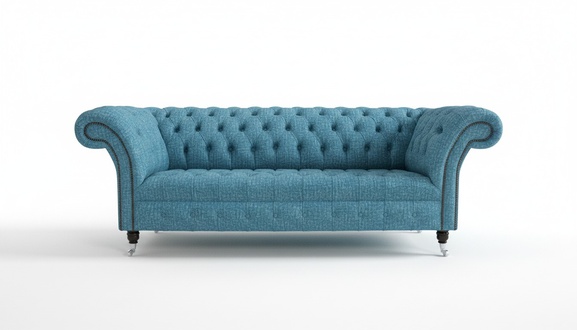 Chesterfield Couch 3 Sitzer Polster Sitz Textil Stoff Leder Couchen Sofas