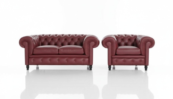 Chesterfield Couch Polster 2+1 Sitzer Polstermöbel Sofagarnitur Couchen