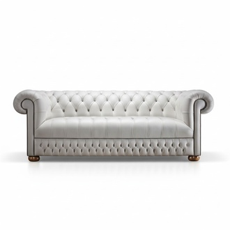 Chesterfield Couch Polster Weiße Leder Sofa Polster Couchen Weiß Sofas
