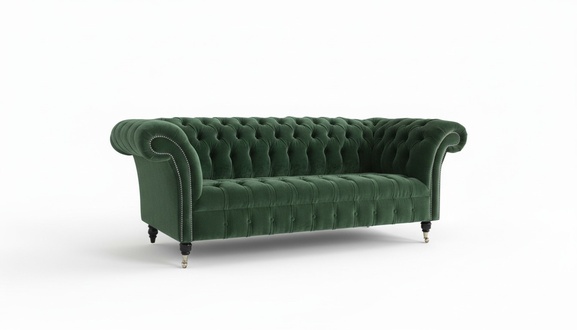 Chesterfield Couch Sofa Polster 3 Sitzer Couchen Sitz Garnitur Sofas Grüne