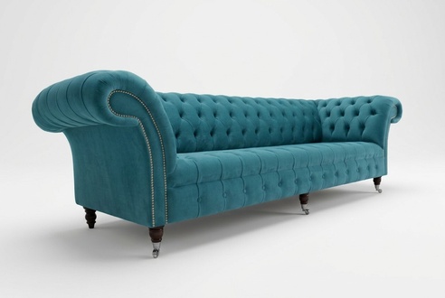 Chesterfield Couch xxl big sofa couchen samt leder textil polster sofas turkis