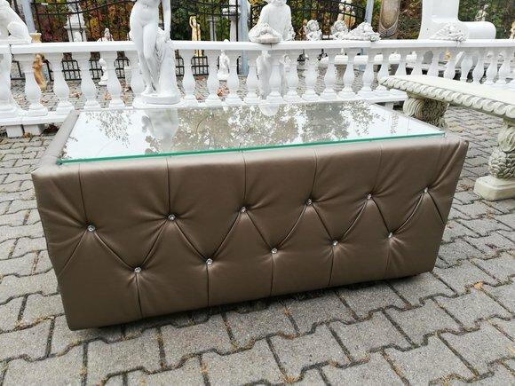 Design Sofa Couchtisch Tisch Tische Glastisch Chesterfield Swarovski Gold