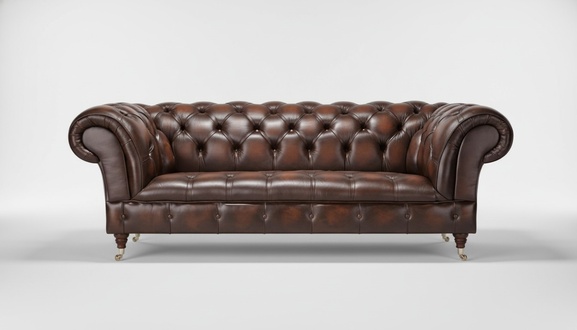 Chesterfield Design Luxus Polster Sofa Couch Sitz Garnitur Leder Textil Neu #128