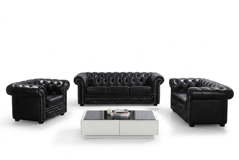 Chesterfield Design Luxus Polster Sofa Couch Sitz Garnitur Leder 3 Sitzer