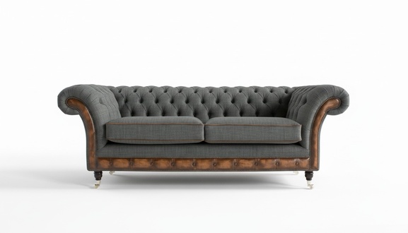 Chesterfield Design Luxus Polster Sofa Couch Sitz Garnitur Leder Textil Neu #b1