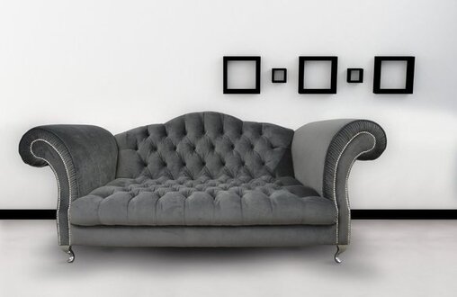Chesterfield Sofa Polster Designer Couchen Sofas Garnitur Textil Stoff Textil 25