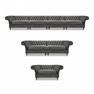 Chesterfield Designer Sofagarnitur Textil Sitzcouchen Designer Möbel