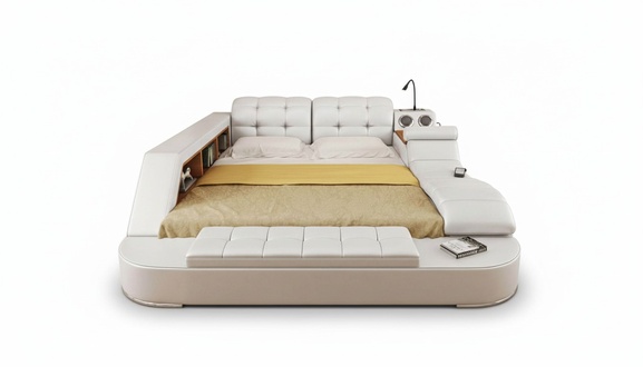 Chesterfield Doppel Luxus Design Bett 180x200 Multifunktionsbett Neu