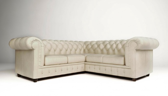Chesterfield Ecksofa L-Form Stoff Design Couch Polster Sitz Sofa Textil Eck Neu