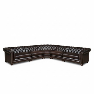 Chesterfield Ecksofa Sofa Couch Ledersofa Polster Design #339 100% Leder Sofort