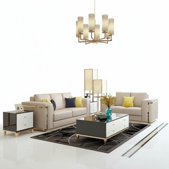 Edelstahl Couch Polster Sitz Garnitur Sofa 3+1+1 Leder Wohnzimmer