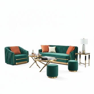 Edelstahl Couch Polster Sitz Garnitur Sofa Wohnzimmer 3+2 Textil