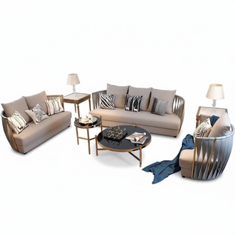 Edelstahl Couch Sitz Garnitur Sofa 3+2 Leder Wohnzimmer Neu Polster
