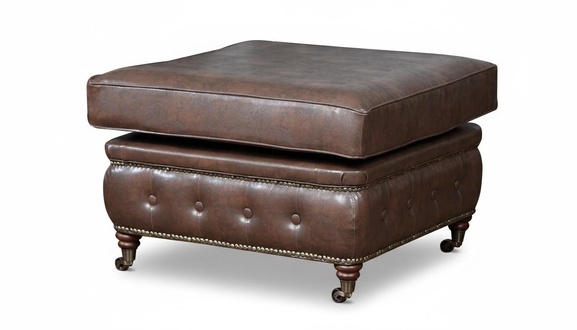 Chesterfield Fußhocker Club Lounge Hocker Leder Textil Ottoman Designer Pufa Neu