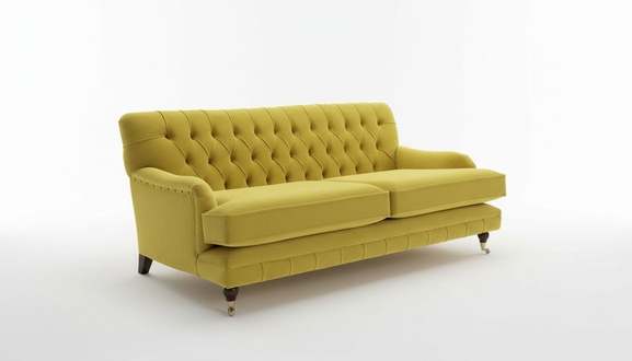Chesterfield Gelb Couch Sofa Polster 3 Sitzer Couchen Sitz Garnitur Sofas
