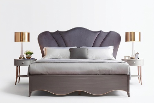 Hotel Doppel Stoff Bett Schlafzimmer Polster Luxus Betten 180x200cm
