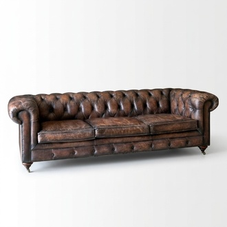 Chesterfield Leder Sofa Couch Englische Stil Möbel Sitz Polster Designer