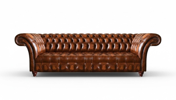 Chesterfield Ledersofa Braune Kunstleder Couch Designer Edle Sitzmöbel