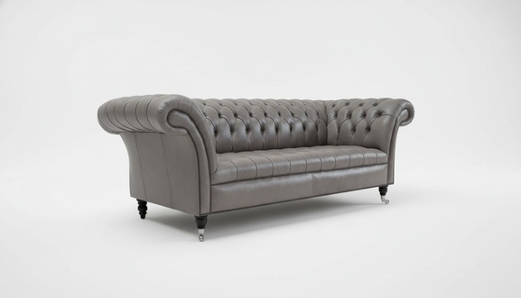 Chesterfield Ledersofa Sofa Couch Polster Textil Stoff Luxus Klasse Garnitur