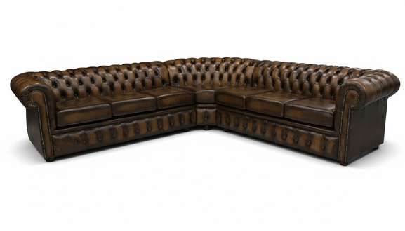 Chesterfield Ledersofa Sofa Polster Eckcouch Sitz Ecke Garnitur Polster