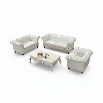 Chesterfield Ledersofa Sofagarnitur Designer Polster Sitz Couch 3+2+1 2016-07
