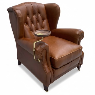 Chesterfield Lounge Sessel braun gepolstert Ohrensessel Möbel
