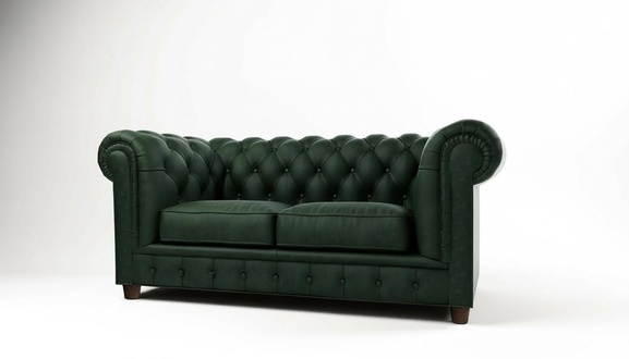 Chesterfield Luxus 2 Sitzer Couch Polster Sofa Leder Stoff Couchen Garnitur Neu