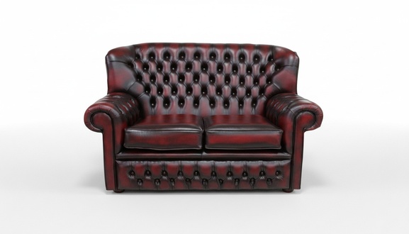 Chesterfield Neu Luxus 2 Sitzer Couch Polster Sofa Premium Kunstleder