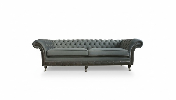 Chesterfield Original Möbel 4 Sitzer Couch Polster Sofas Couchen Ledersofa