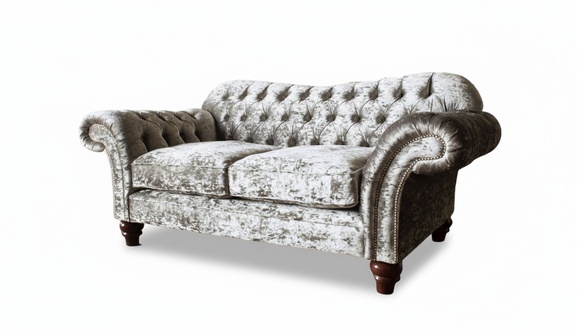 Chesterfield Polster Textil Sofa 2 Sitzer Sofa Design Luxus Stoffsofas