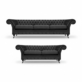 Chesterfield Polstermöbel Wohnzimmer Sofas Set 2tlg Einrichtung Komplett 3+2