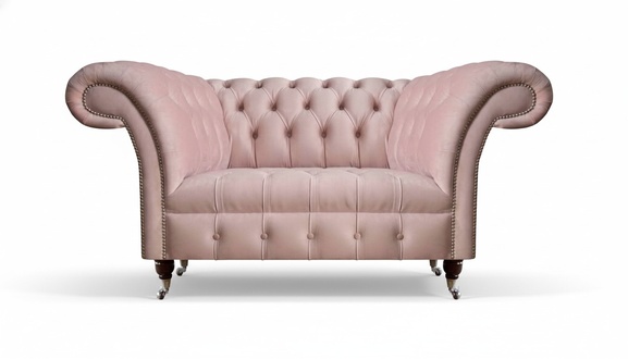 Chesterfield Rosa Zweisitzer Wohnzimmer Luxuriöse Polster Möbel Couch