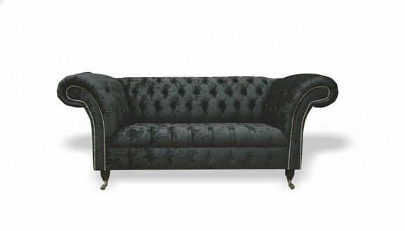 Chesterfield Samt Club Couch Polster 2 Sitzer design Textil Sofas Couchen