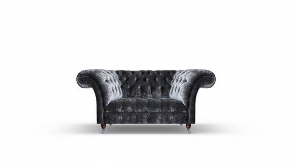 Chesterfield Samtsofa Designer Zweisitzer Textilcouchen Polstersofas